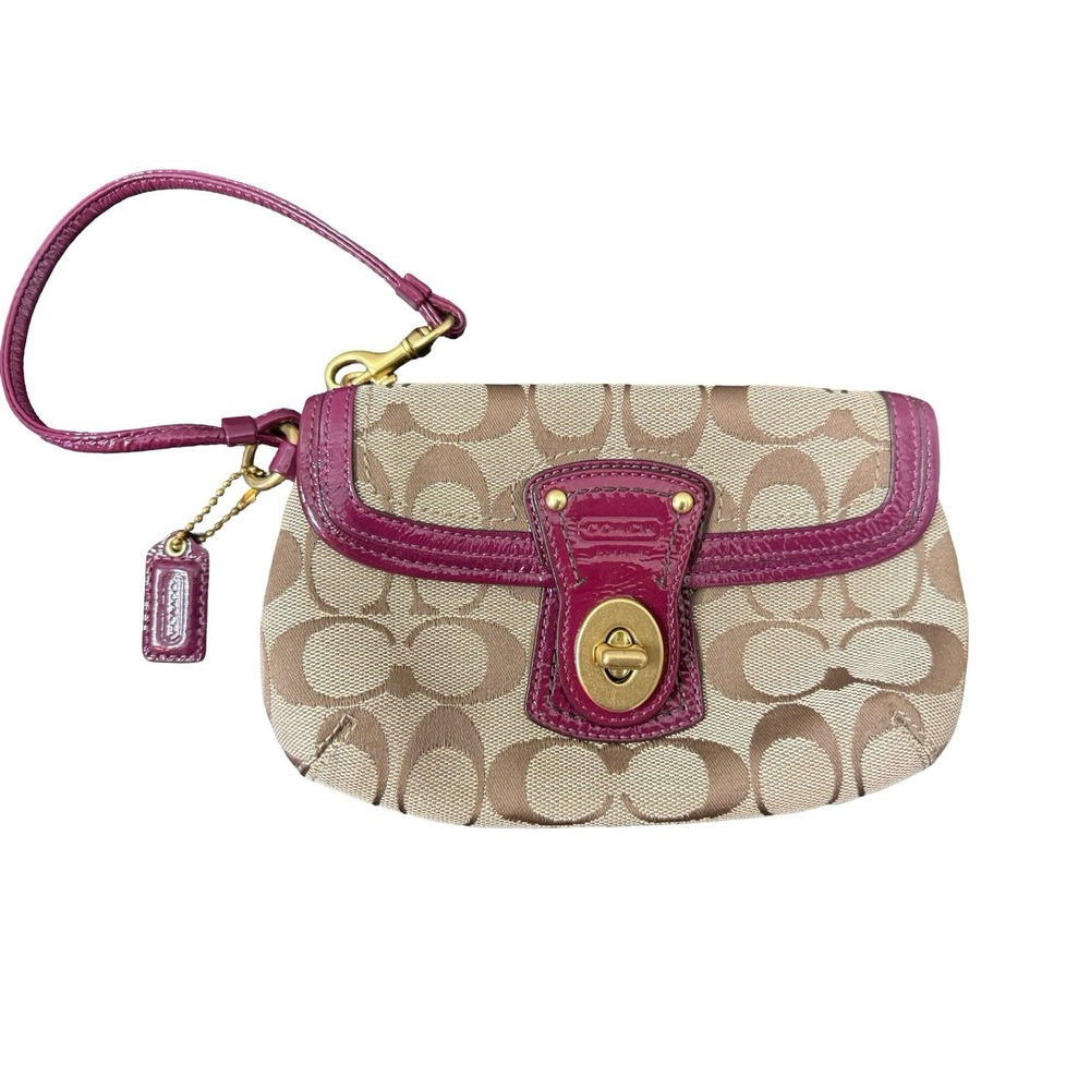 coach legacy turn lock wristlet burgundy signature c's y2k vintage